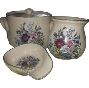 Vintage 2005  Home & Garden Party Floral Pattern Stoneware Replacement Set 4pcs